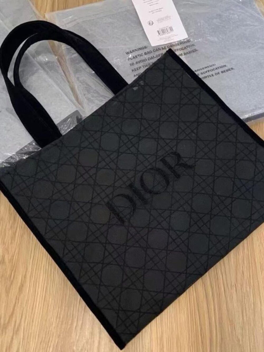 Dior Beauty Black Mesh Logo Shopper Tote Bag Large VIP Gift New